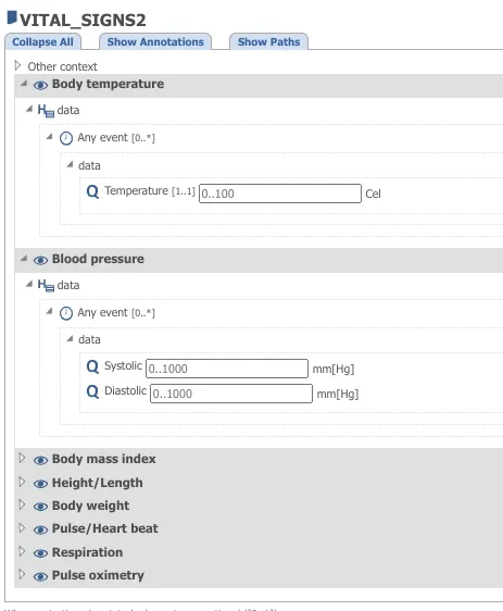 example vital signs template