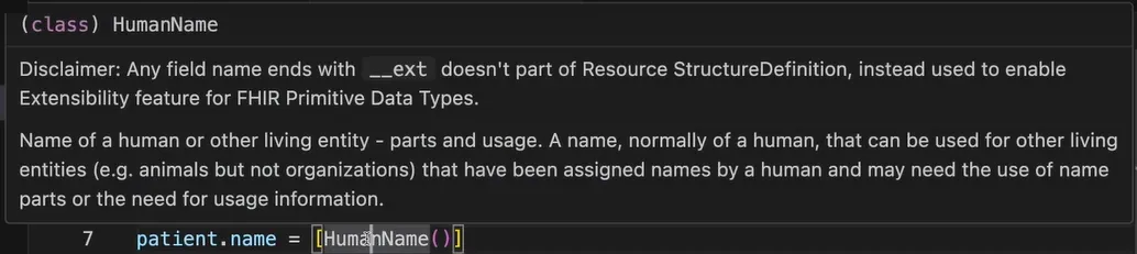 Image human name explanation from code editor