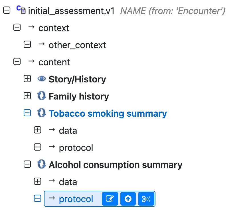 Initial Assessment template with tobacco and alcohol consumption summaries added