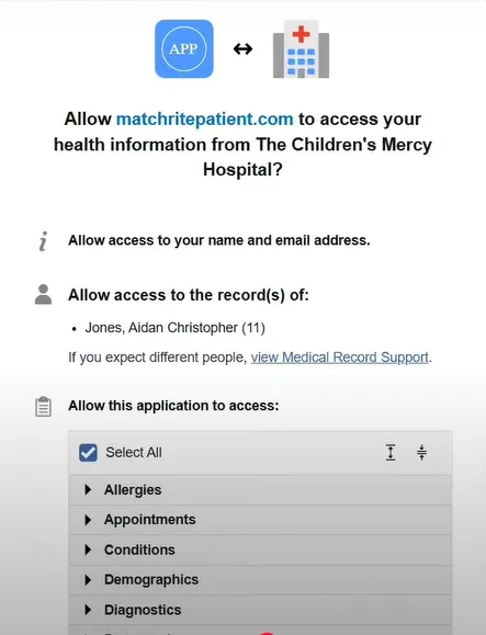 Snapshots from the MatchRite Platform - Import data from hospital