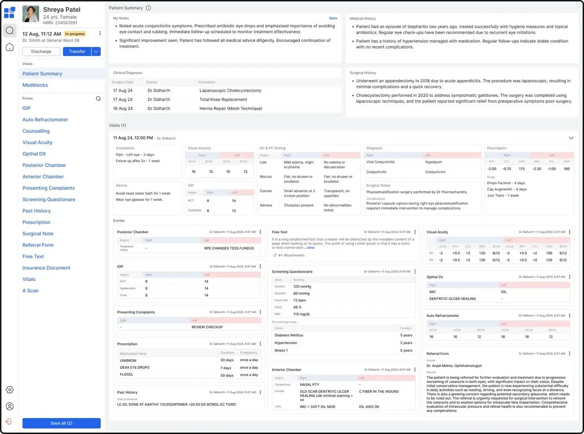 multiple entries visualized