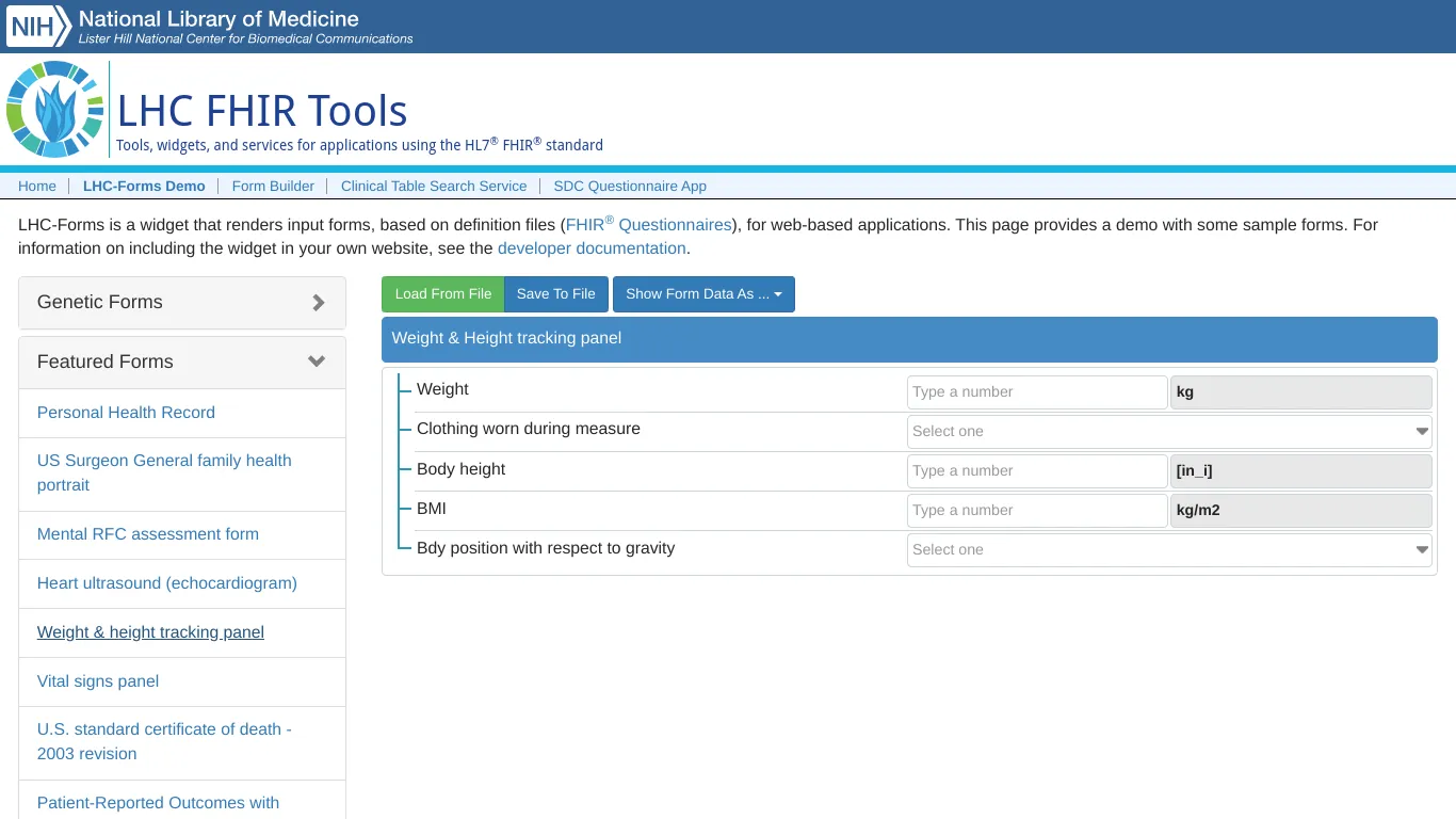 Screenshot of LHC FHIR Tools