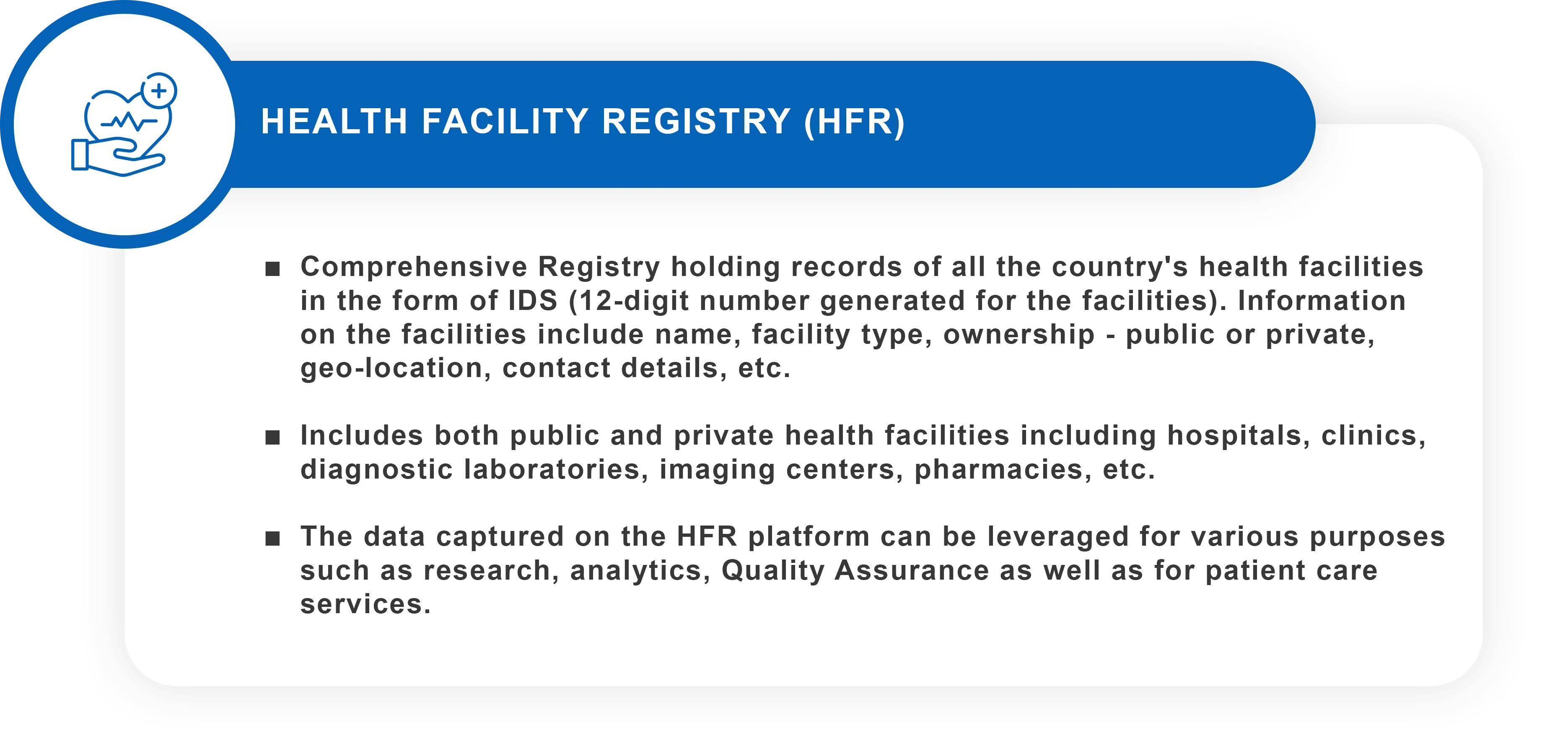 Health facility registry