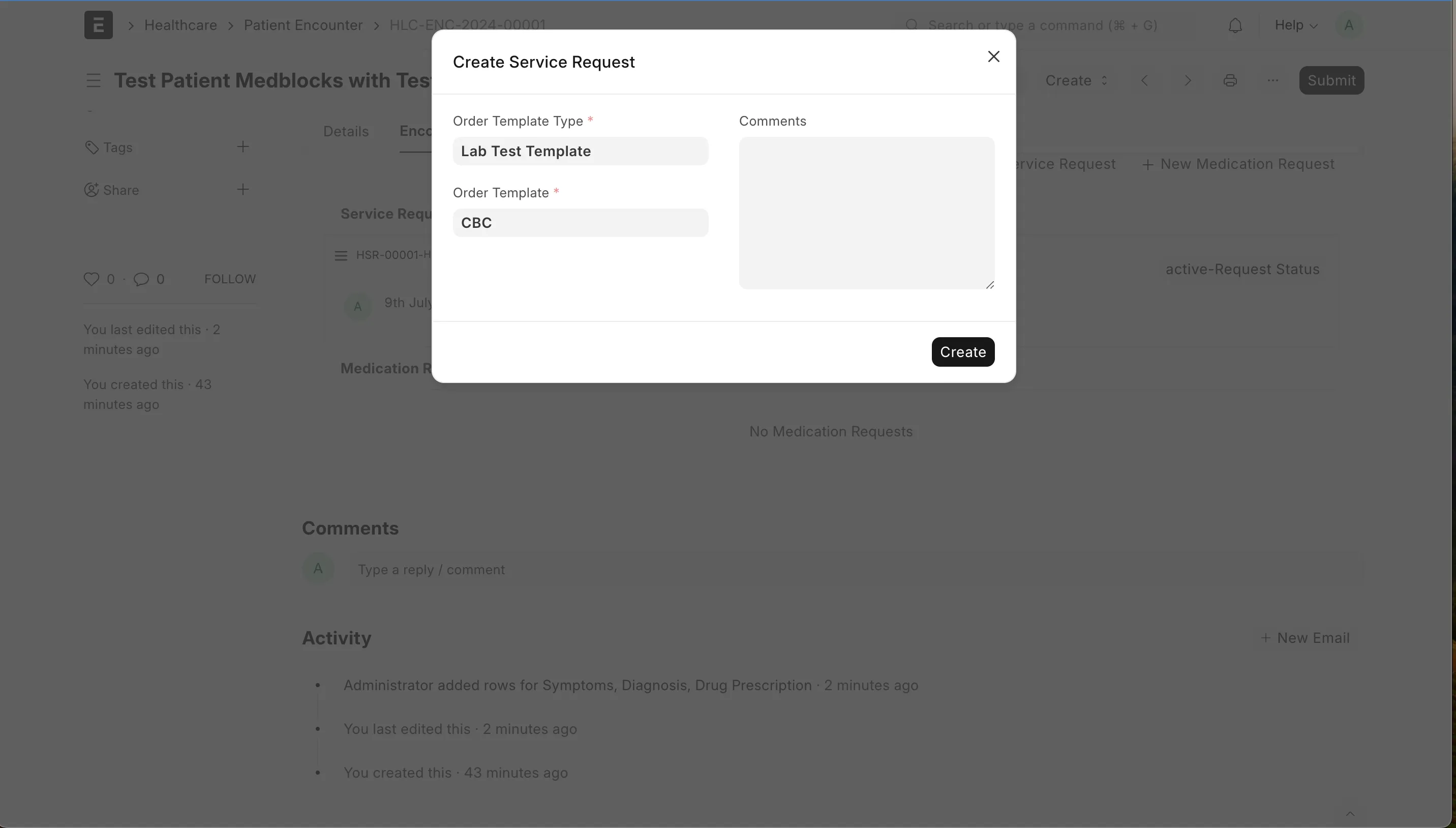 Prescribing lab tests in ERPNext