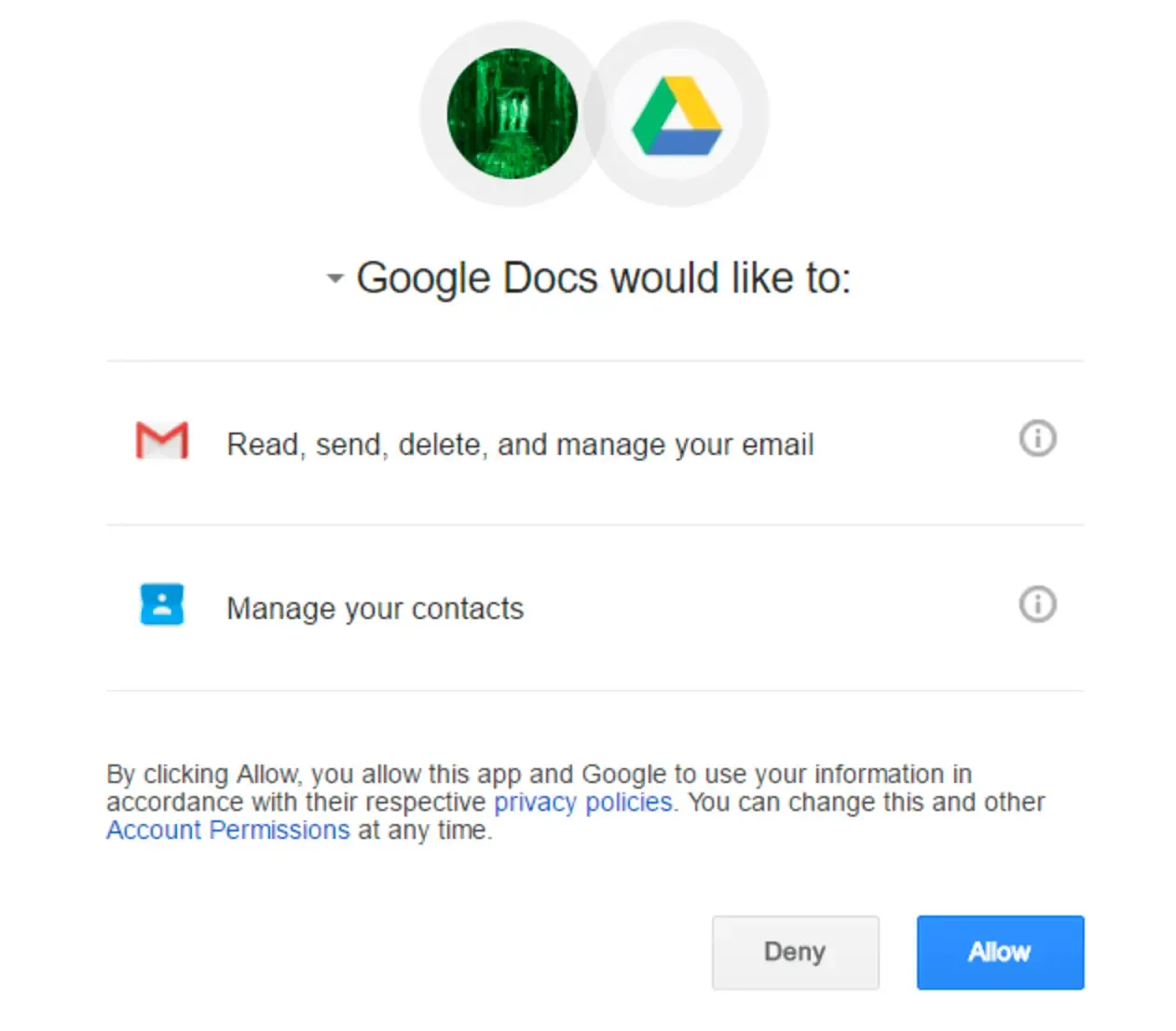 Consent using OAuth2