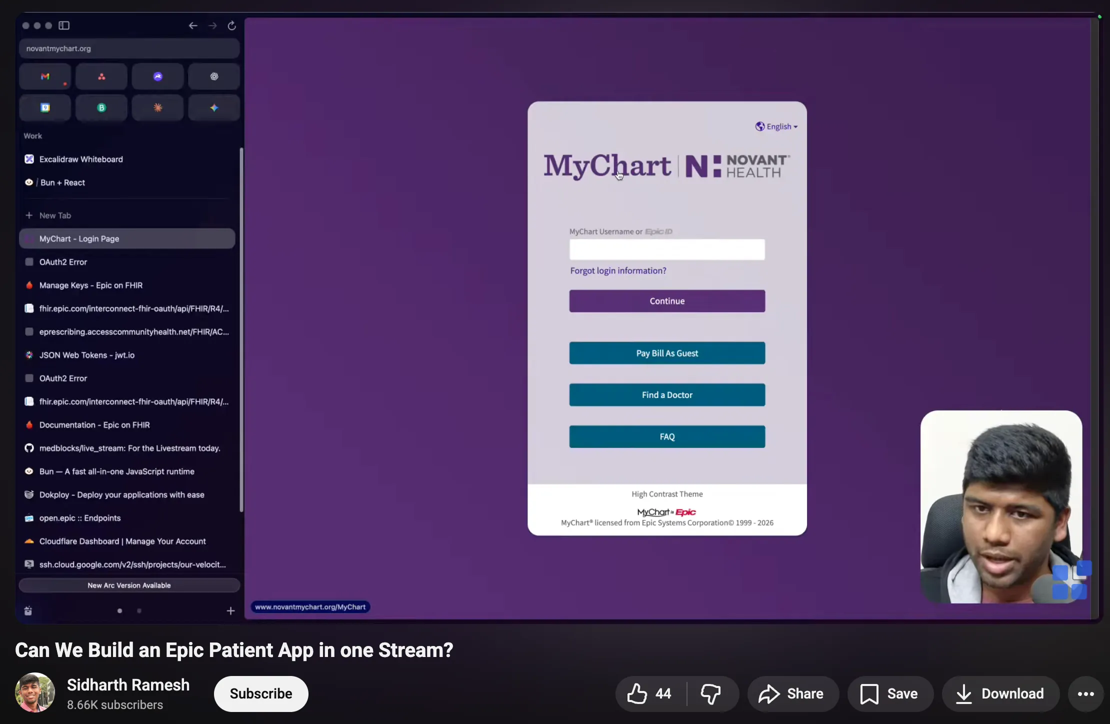 Snapshot from my Epic livestream