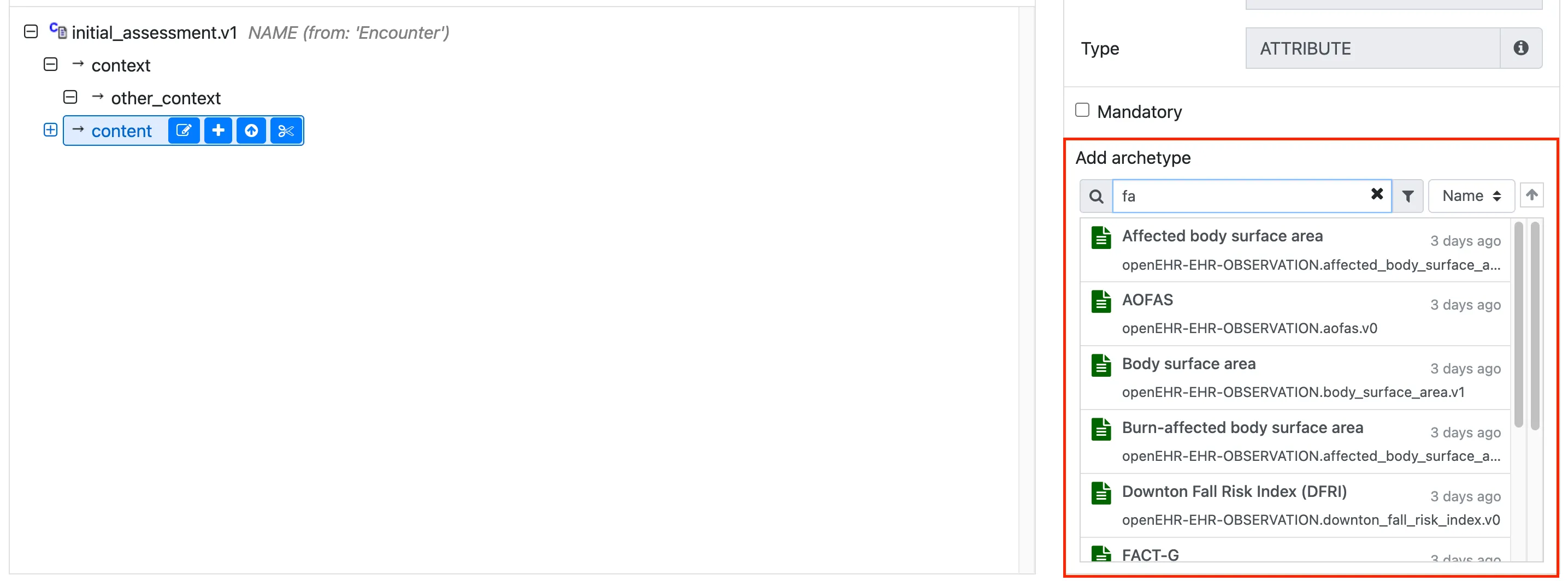Add archetypes panel in archetype designer
