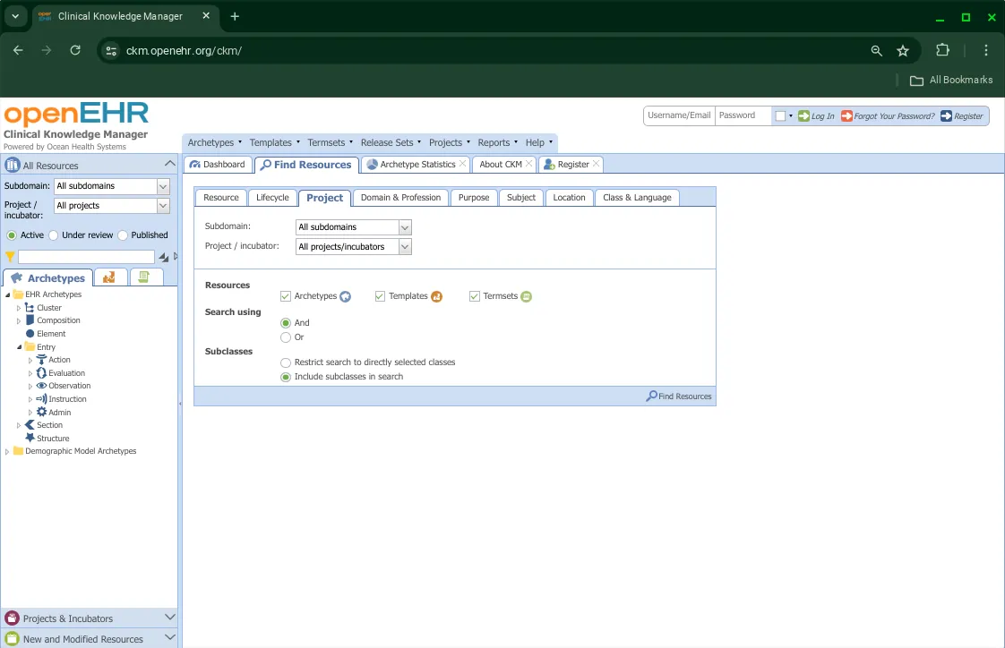 Find Resources - Project Sub Tab