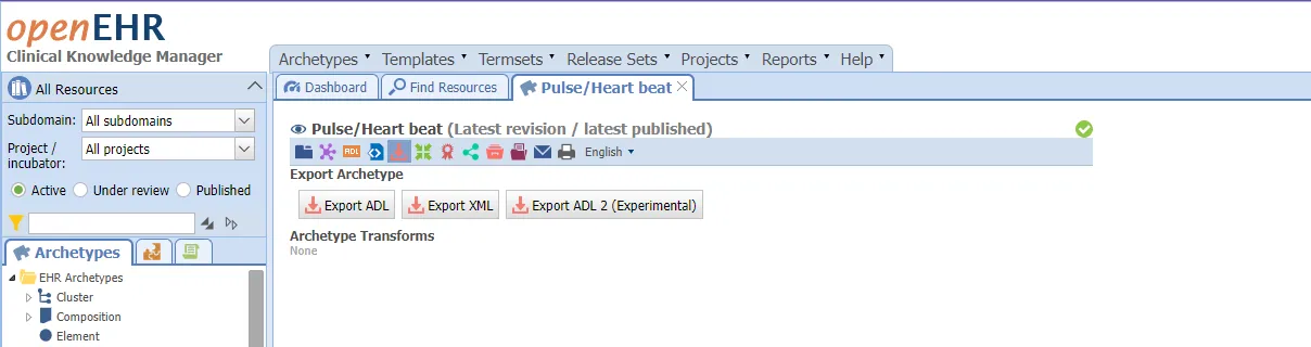 openEHR CKM Bulk Export