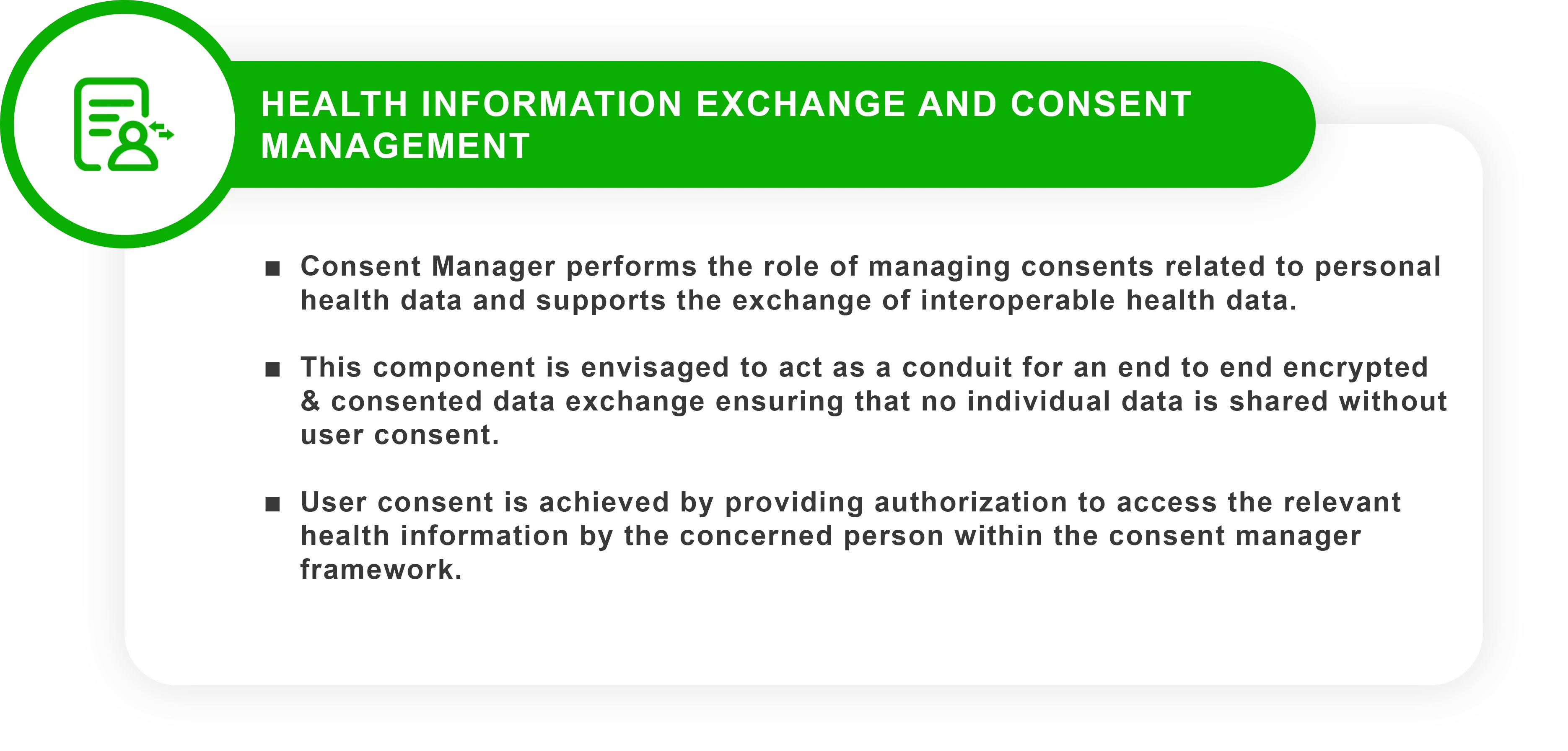 Health information exchange and consent management