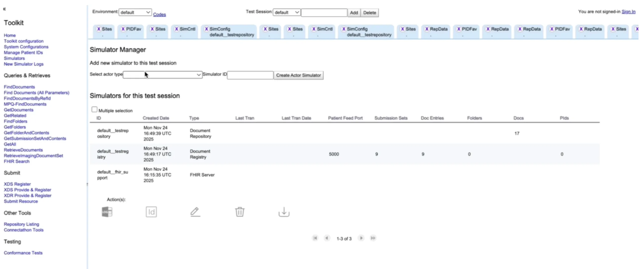 Created Registry and Repository Simulators
